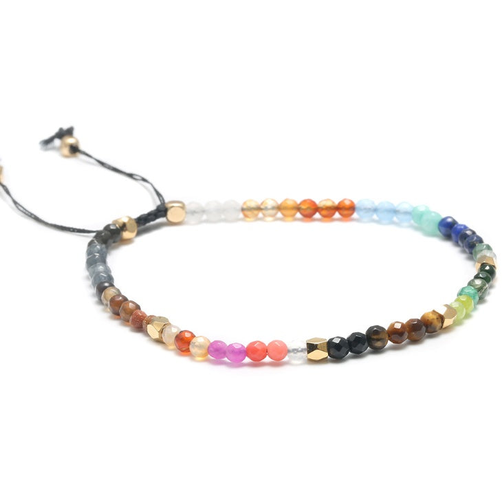 12 Constellation Lucky Stone 3MM Seven Chakra Bracelet