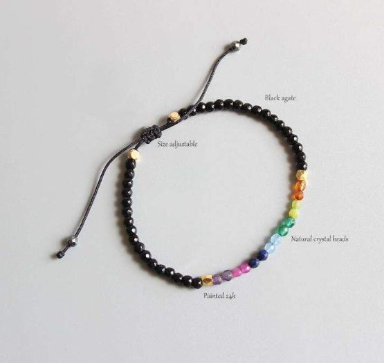 12 Constellation Lucky Stone 3MM Seven Chakra Bracelet