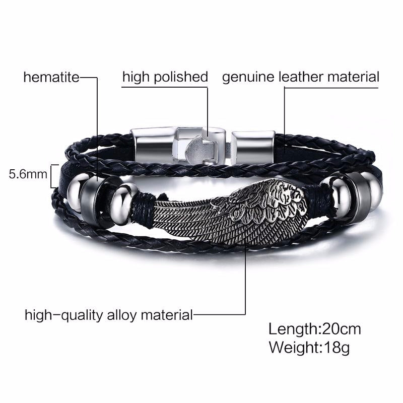 Alloy lucky figure 8 leather bracelet