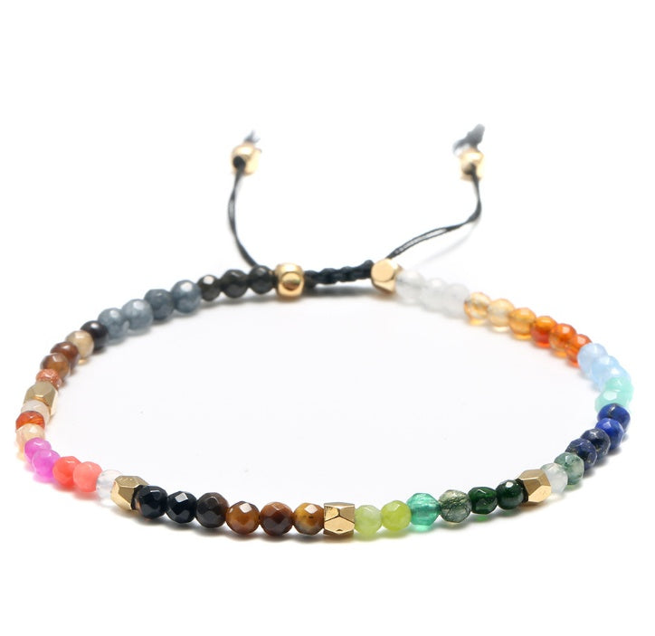 12 Constellation Lucky Stone 3MM Seven Chakra Bracelet